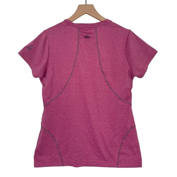 Peter Millar Top Womens Medium V Neck Short Sleeve Performance Stretch Gym Run - Picture 6 of 9